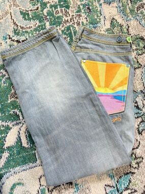 Coogi Jeans Mens 38x34 Embroidered Sunset Pocket Y2K Baggy Denim Streetwear